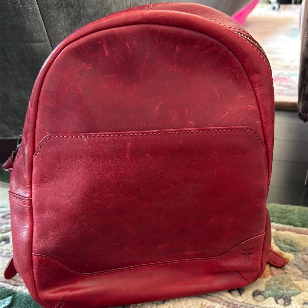 Red Leather Backpack